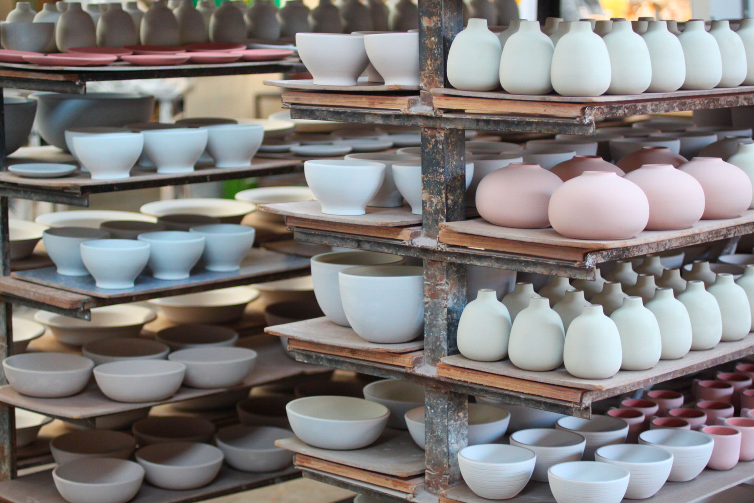 Modern design UNFIRED WARE CART Heath Sausalito Factory