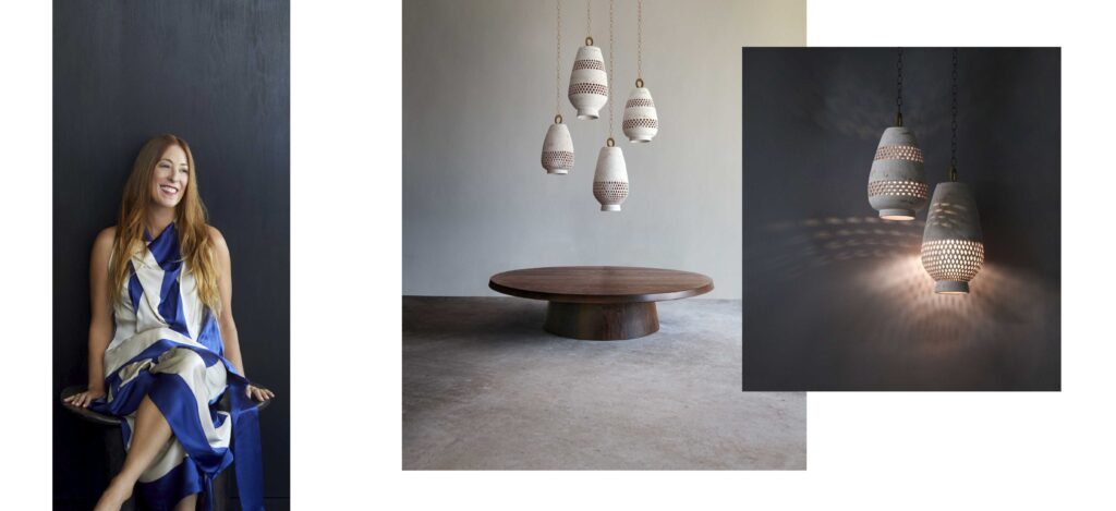 Laura Aviva, L’Aviva Home, New York City, handmade, lighting, leather pouf,