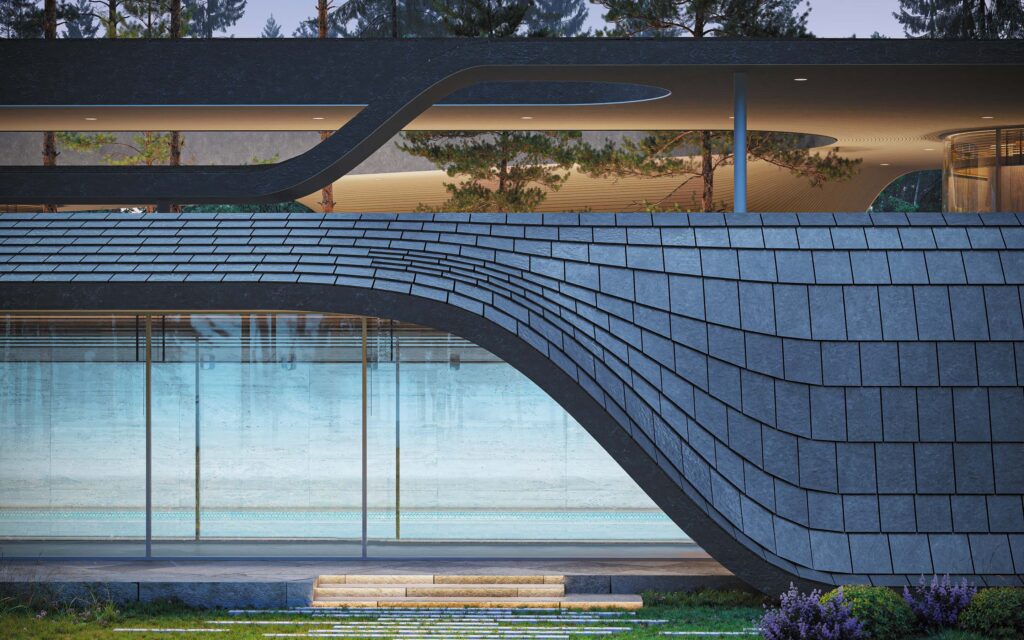 Kerimov Architects Riverwave Exterior roofline
