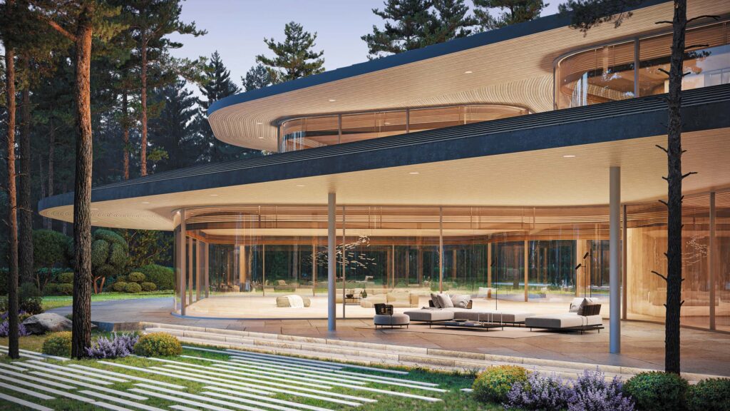 Kerimov Architects Riverwave Exterior living area