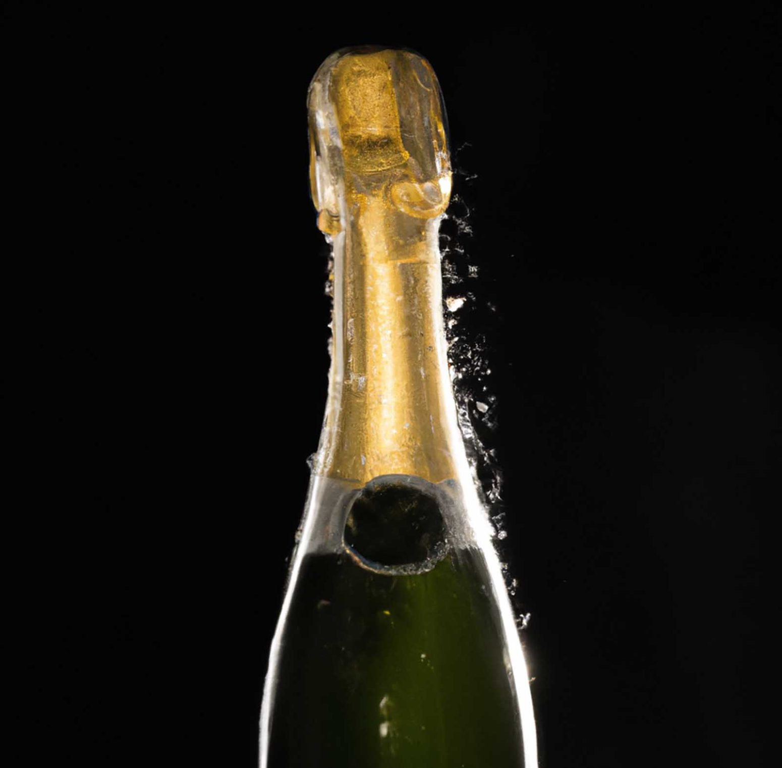 Bottle of Champagne with bubbles