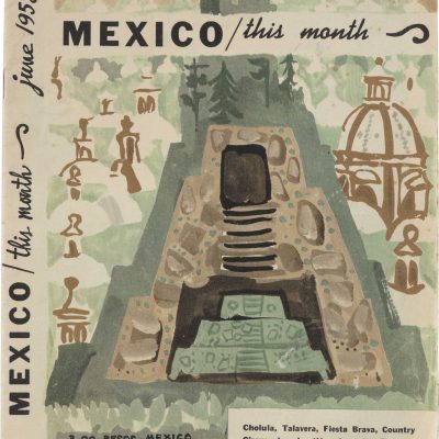 Cover of Mexico / this month, June 1958. Illustration by Vlady.