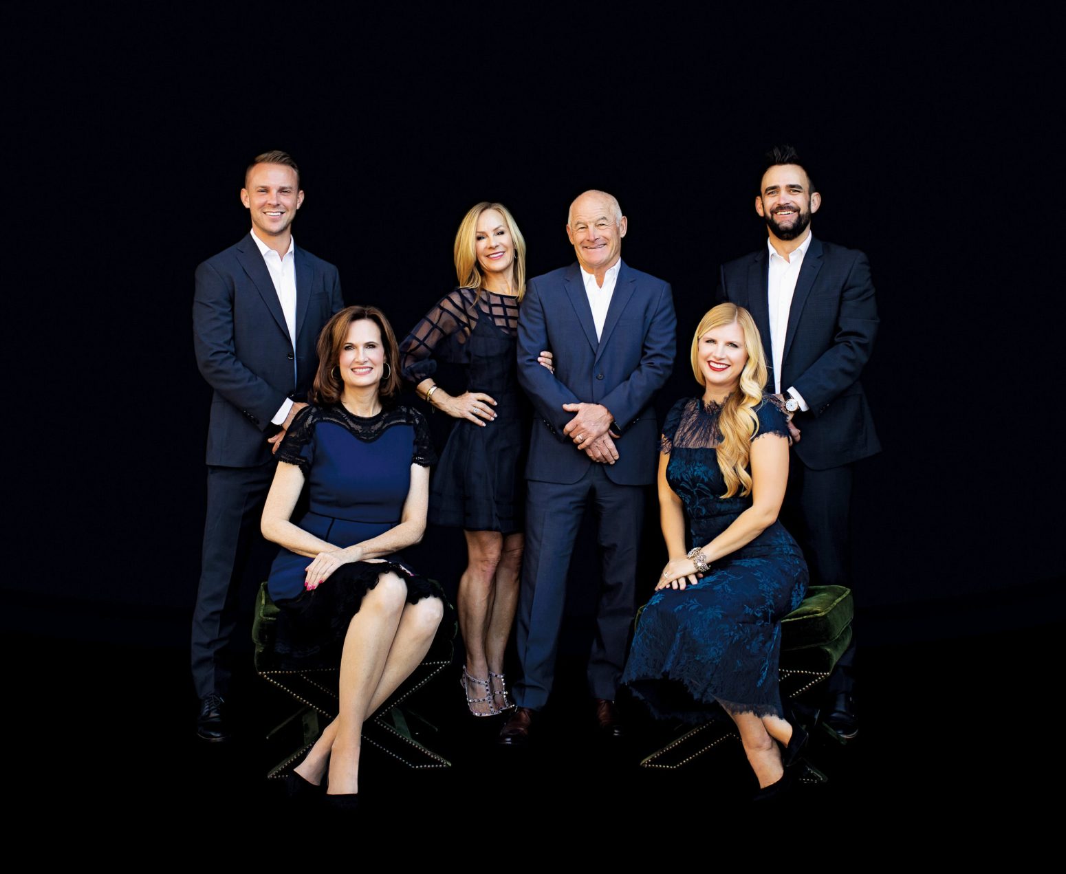 Clockwise from left: Matt Cox, Managing Partner; Ceci and Steve Watts, Founders; Matthew Engle, Associate Partner; Tara Engle, Marketing Manager; Lisa Arturo, Associate Partner & Client Services.